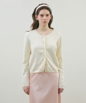 블룸 레이스 가디건_Vanilla