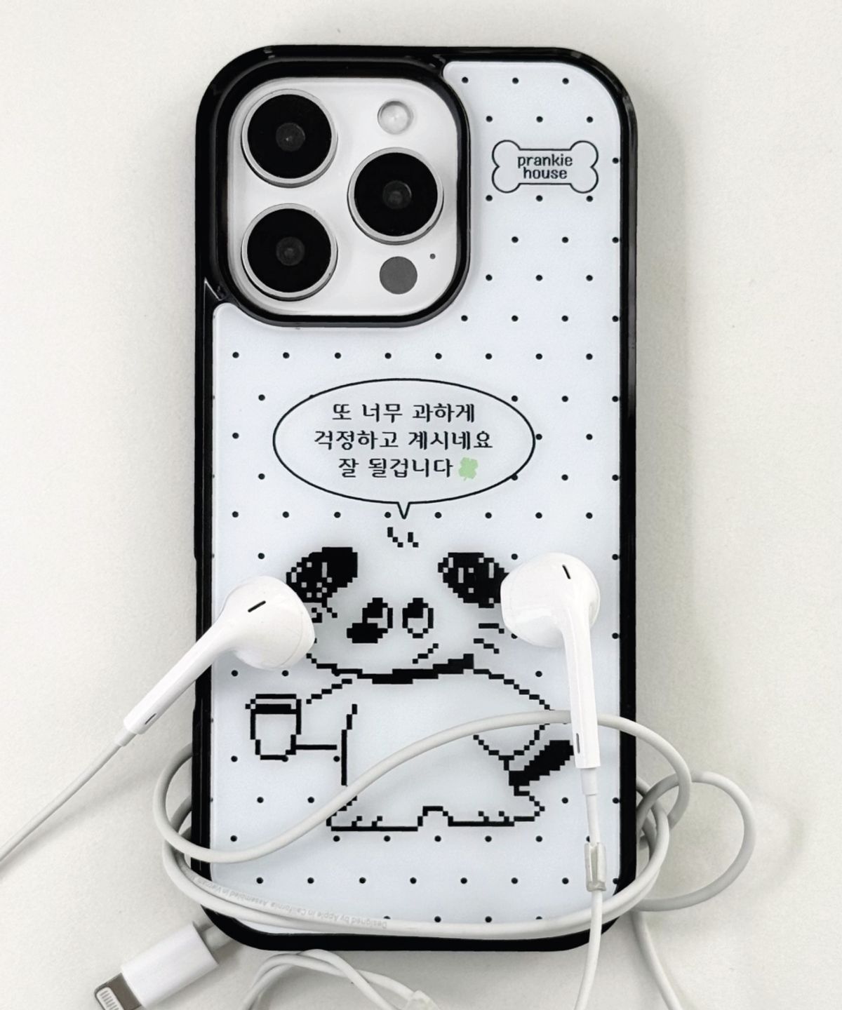 프랭키하우스(PRANKIEHOUSE) 행복을 전해요 실버 범퍼 맥세이프 케이스 (에폭시/맥세이프 글라스)