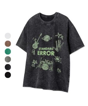 87-STAN258 사운드 웨이브 피그먼트 반팔 티셔츠 (6color)