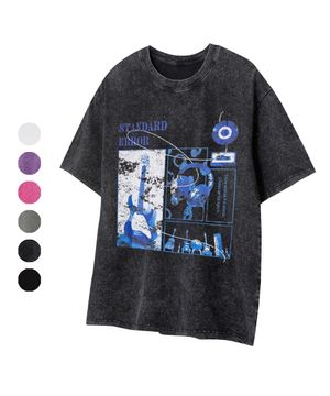 87-STAN259 스트럼 사운드 크랙 피그먼트 반팔 티셔츠 (6color)