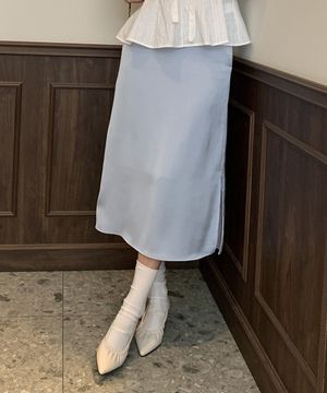 하코 새틴 롱스커트