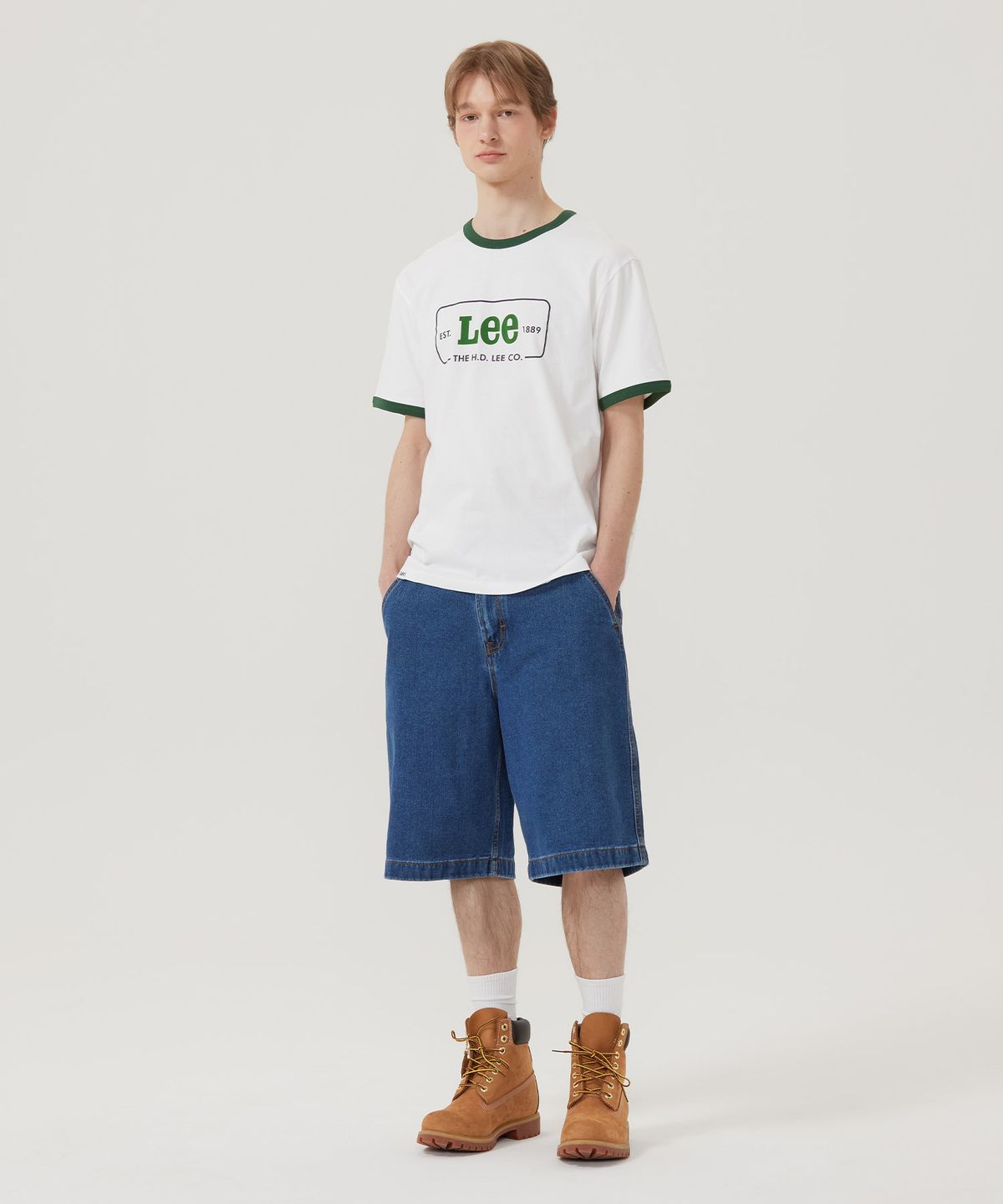 리(LEE) 베이직 데님 쇼츠 인디고 다크
