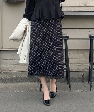 플로브 도트 롱스커트