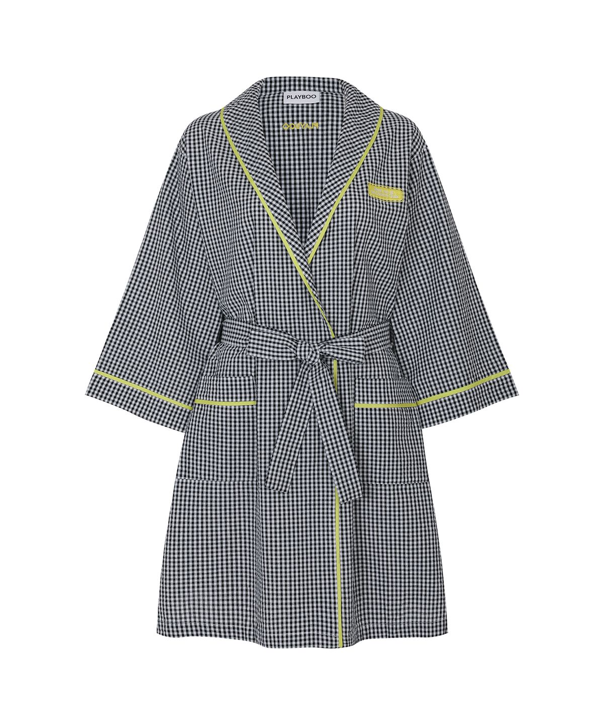 플레이부(PLAYBOO) SEERSUCKER COTTON ROBE_Black