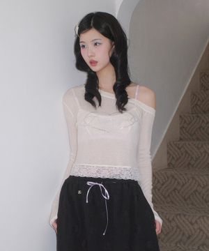 Dream Girl Crystal Long sleeve T-shirt_CREAM