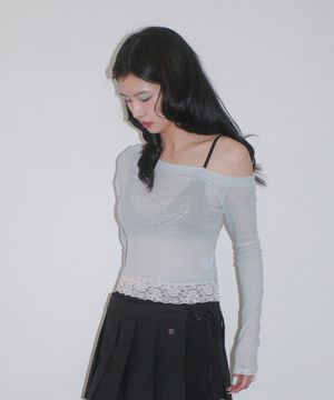 Dream Girl Crystal Long sleeve T-shirt_BABY BLUE