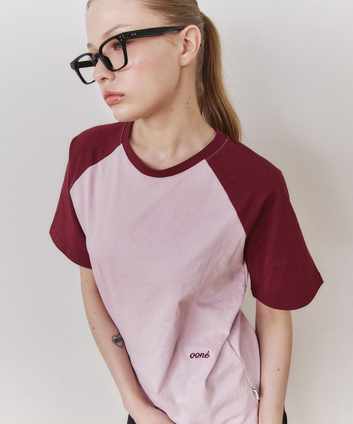 우네(OONE) Soft Cotton Raglan T-Shirt_Baby Pink