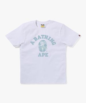 파스텔 컬러 카모 콜리지 티셔츠(W) WHITE/SAX