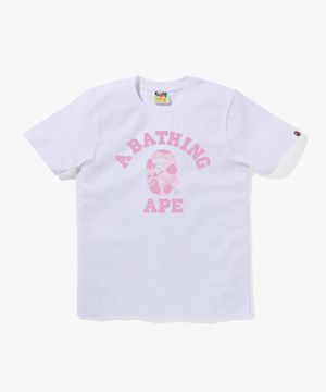 파스텔 컬러 카모 콜리지 티셔츠(W) WHITE/PINK