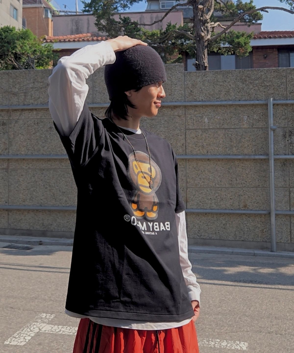 베이프(BAPE) 베이비 마일로 티셔츠(M) BLACK