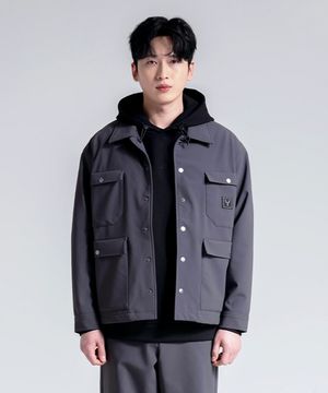 나일론 본딩 시티 자켓 차콜