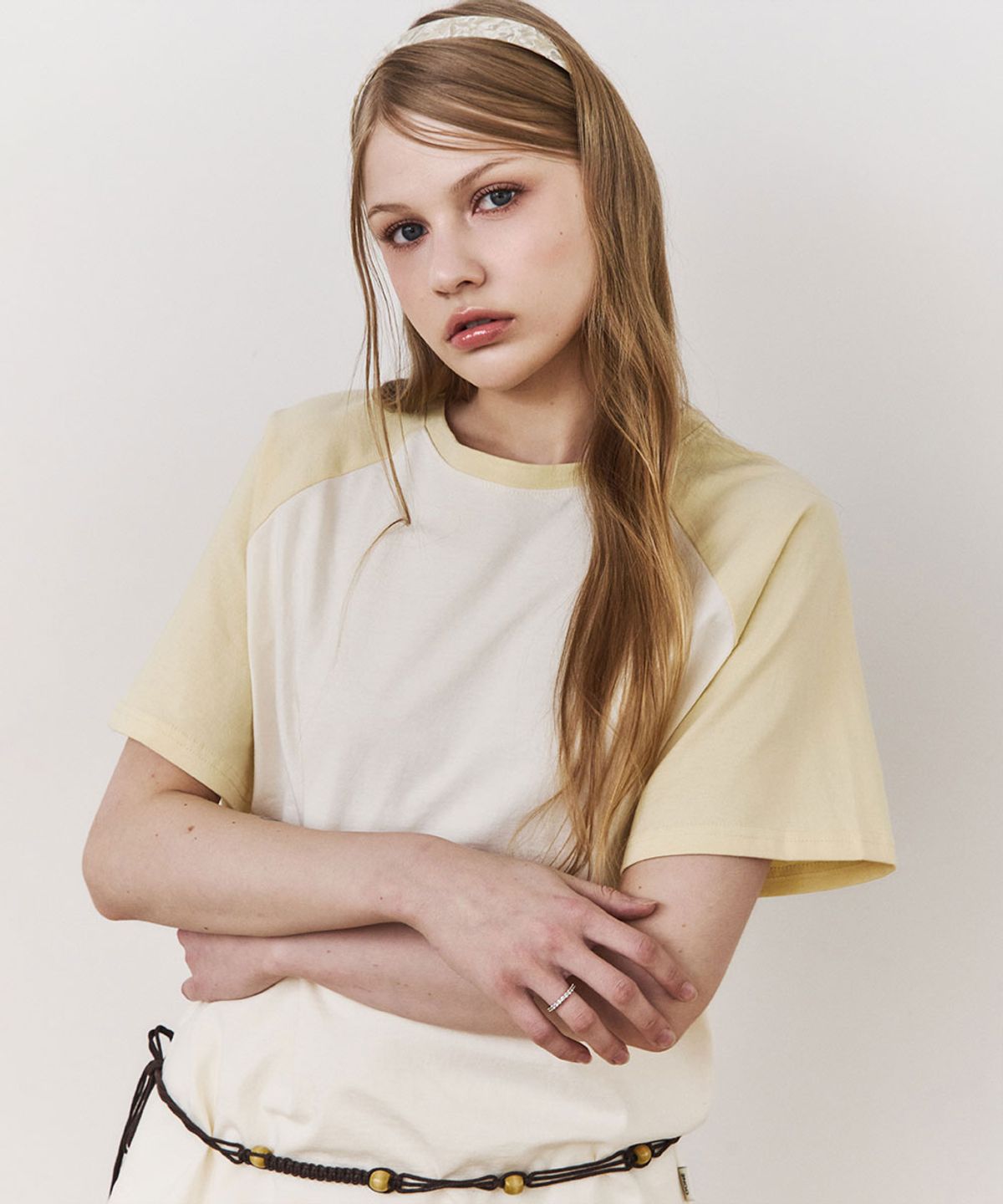 우네(OONE) Soft Cotton Raglan T-Shirt_Butter