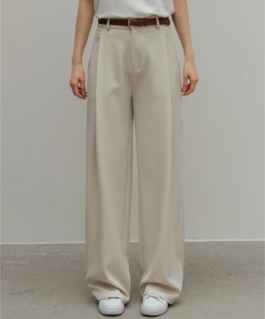클레르 폴딩 핀턱 와이드 슬랙스_F6S221SL