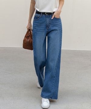 리네아 사선절개 와이드 데님팬츠_F6S276DP
