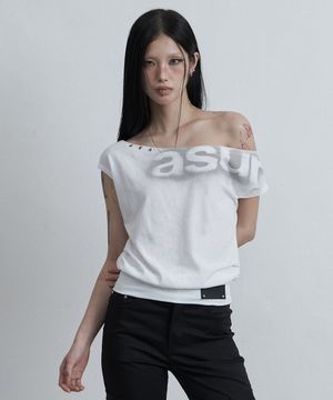 돌먼 루즈 크롭 티셔츠 화이트