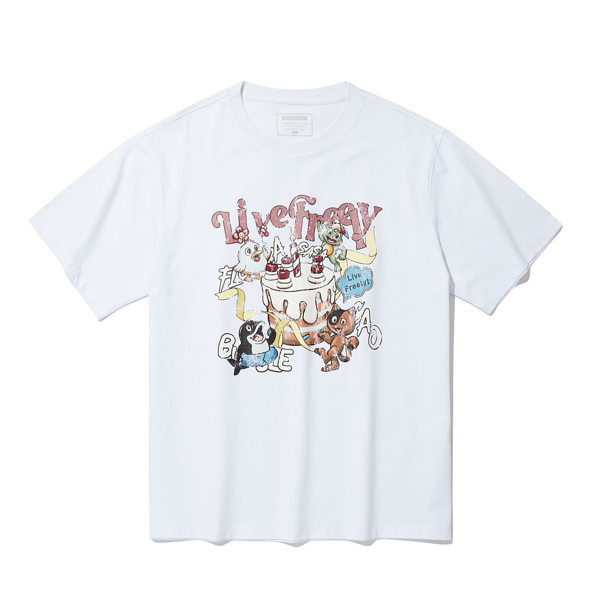 인터크루(INTERCREW) 우먼스 캐릭터 중기장 반팔 화이트 ITA2TR51AWH