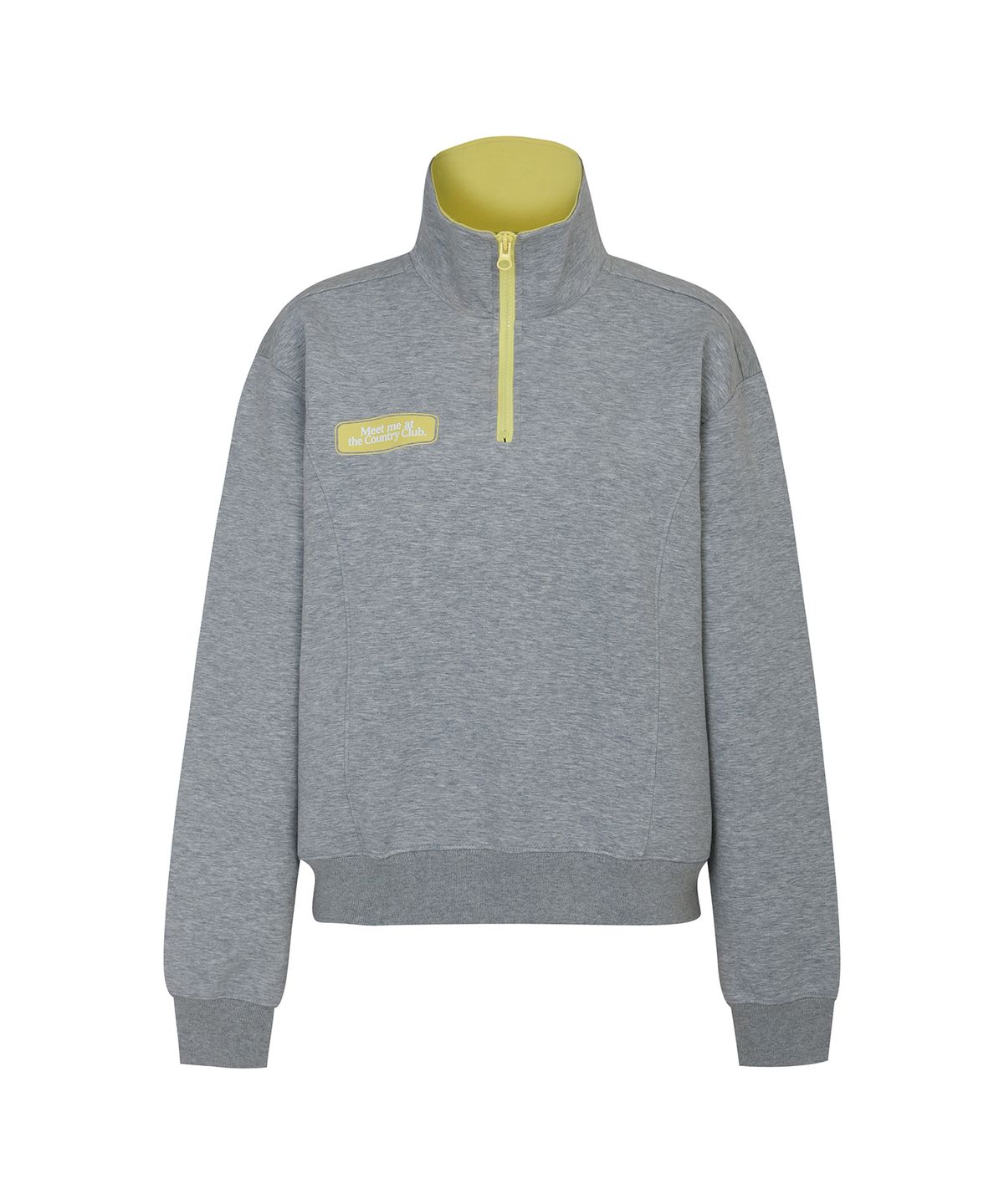 플레이부(PLAYBOO) CONTRAST QUARTER-ZIP PULLOVER_Lime