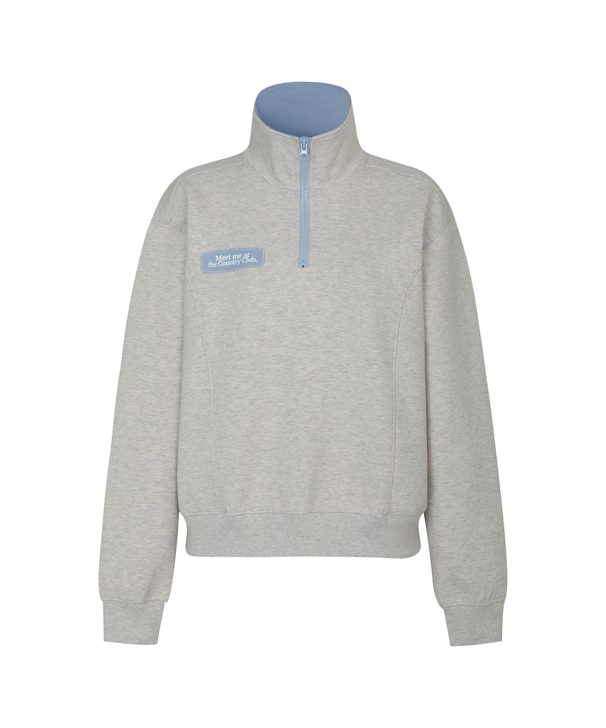 플레이부(PLAYBOO) CONTRAST QUARTER-ZIP PULLOVER_Light Blue