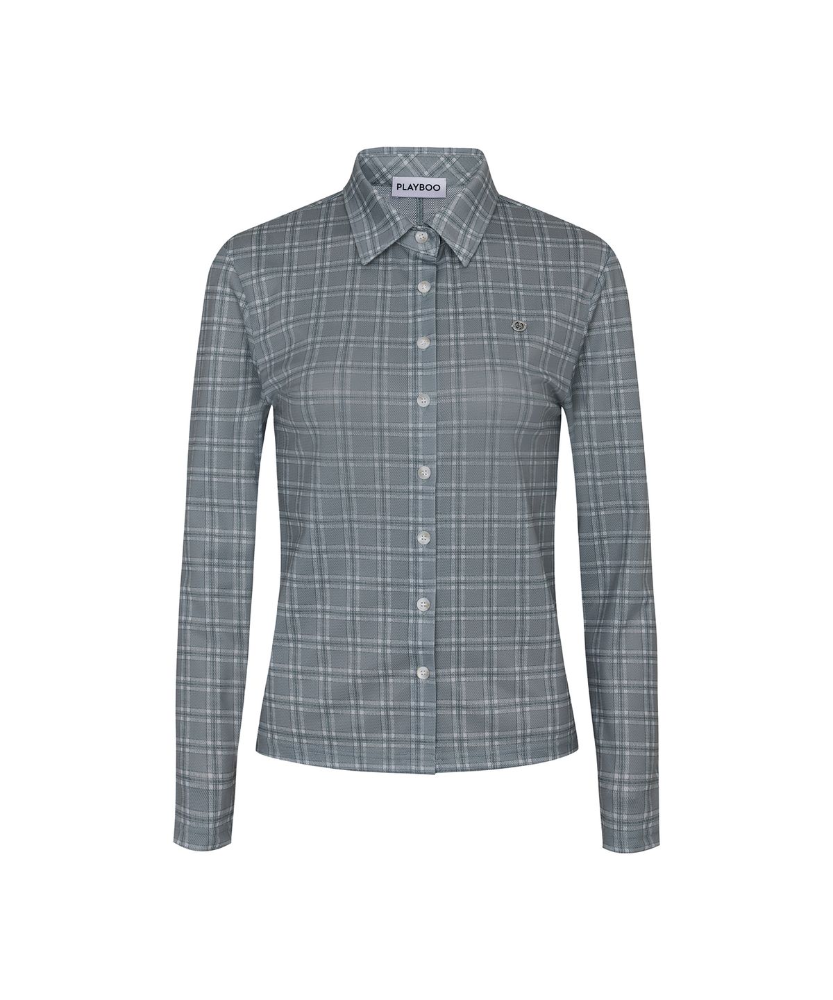 플레이부(PLAYBOO) [냉감/흡한속건] CHECK MESH ACTIVE TOP_Olive Plaid