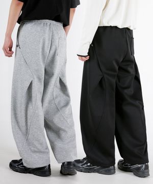 사이드 커브절개 벌룬 와이드스트링팬츠 2COLOR