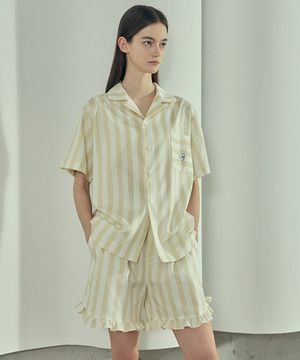 [w] 두스 클라우드핏 스트라이프 셔츠 파자마 셋업