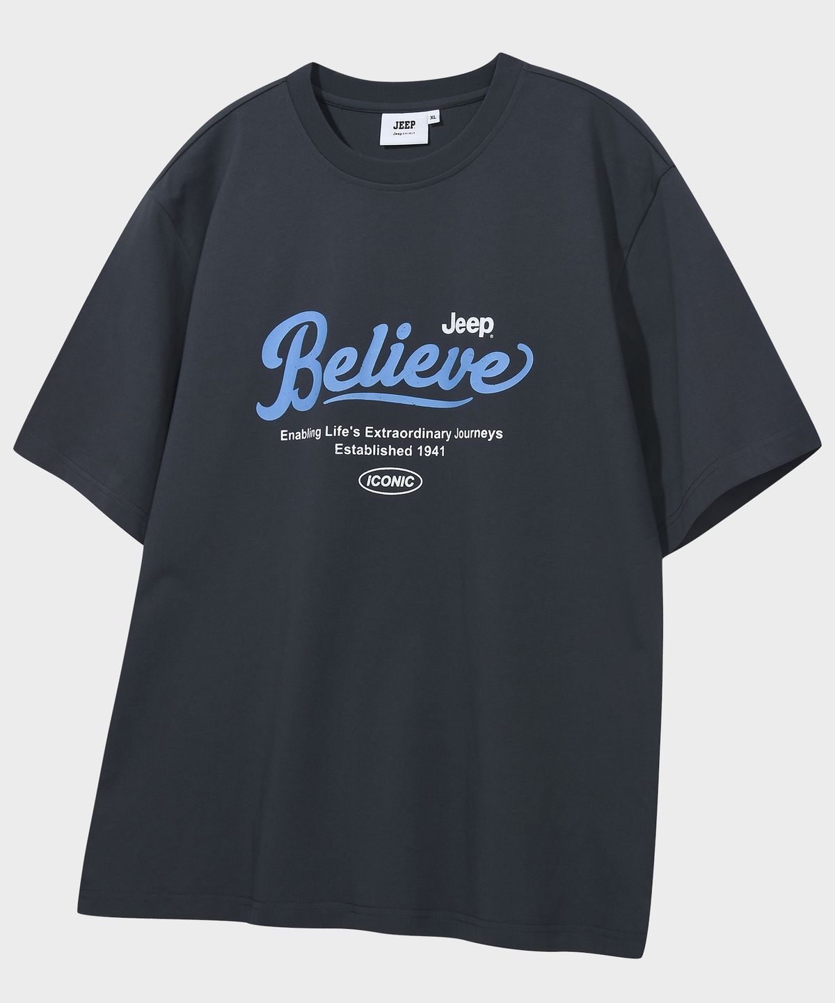 지프(JEEP) Jeep Believe 크랙로고 반팔 티셔츠 (JR5TSU162DG)