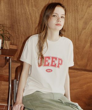 JEEP 아치 빅로고 반팔 티셔츠 (JR5TSU183IV)