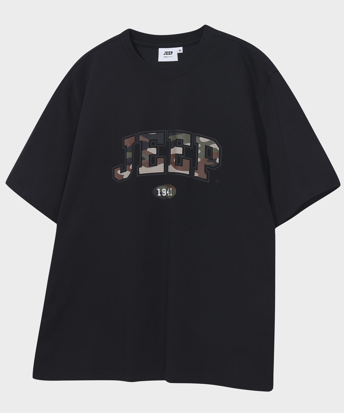 지프(JEEP) JEEP 아치 빅로고 반팔 티셔츠 (JR5TSU183BK) 카모폴라쥬