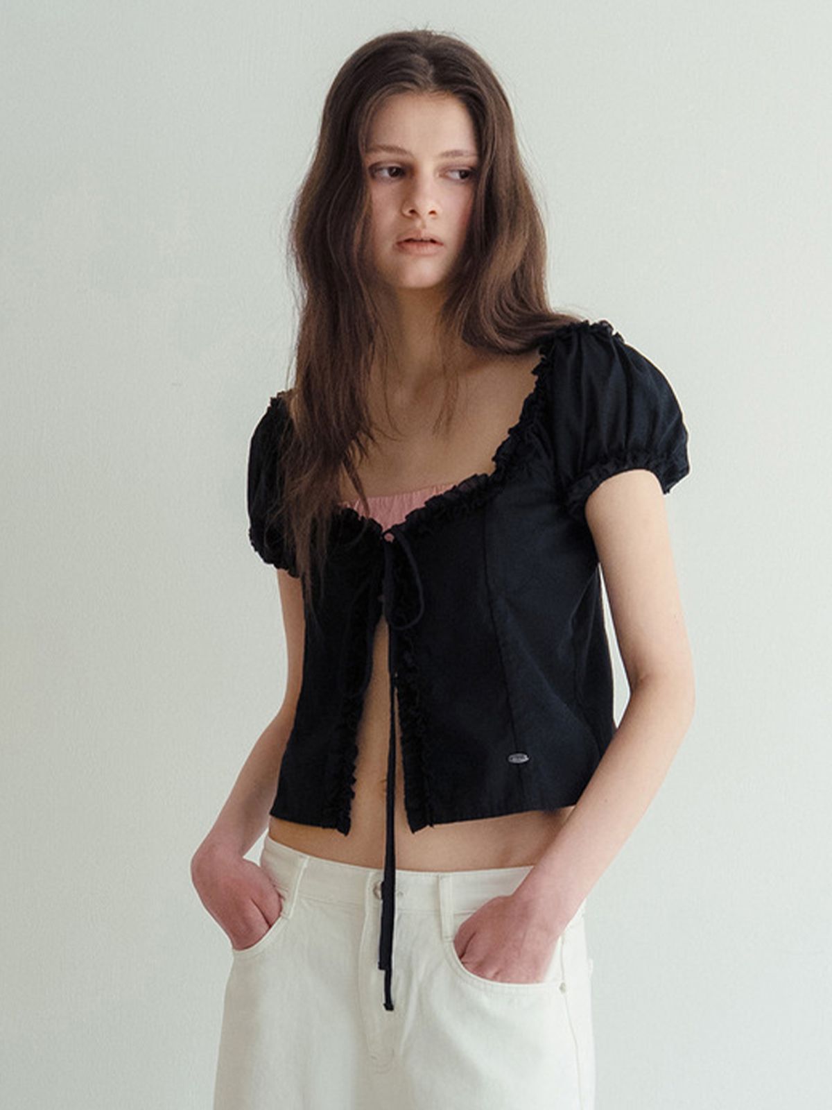 뮈르뮈르(MURMURE) 마리 셔링 리버시블 블라우스_Marie Blouse