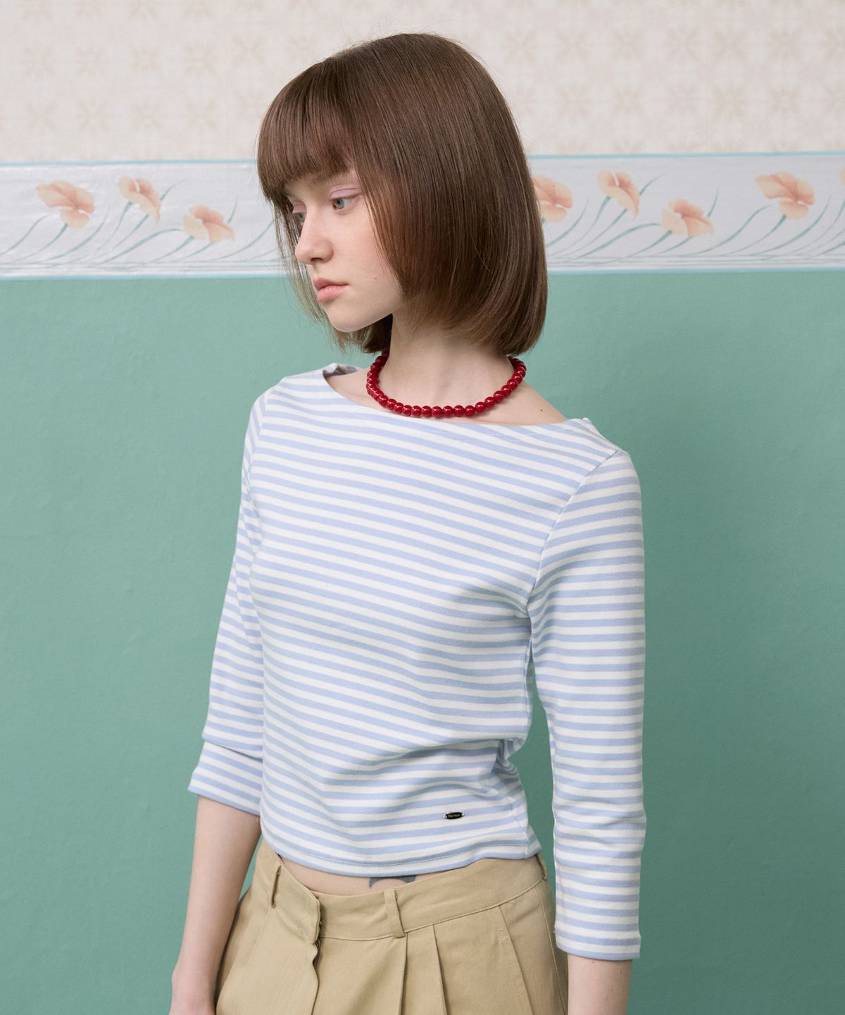 뮈르뮈르(MURMURE) 몰랑 소프트 보트넥 티셔츠_Molang T-Shirt