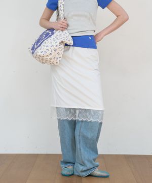 LACE LAYERED SKIRT_WHITE