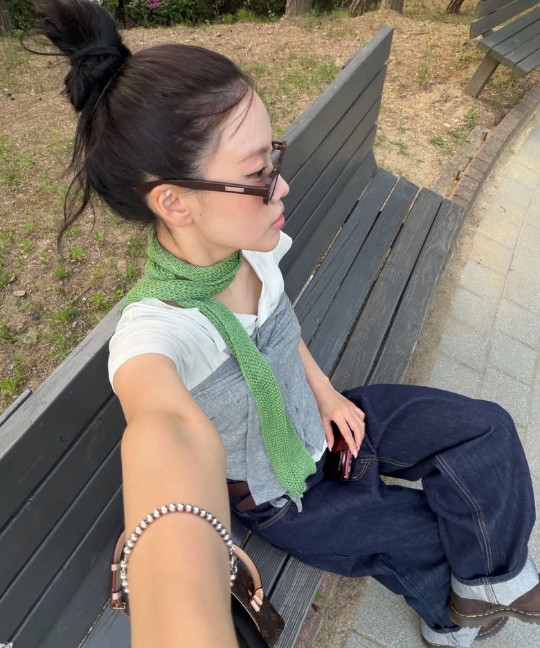 LOOSE WEAVE KNIT MUFFLER_GREEN