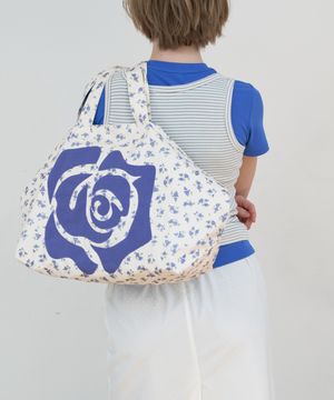 ROSE PATCH ECO BAG_BLUE