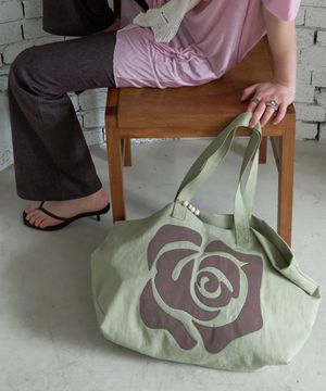 ROSE PATCH ECO BAG_GREEN
