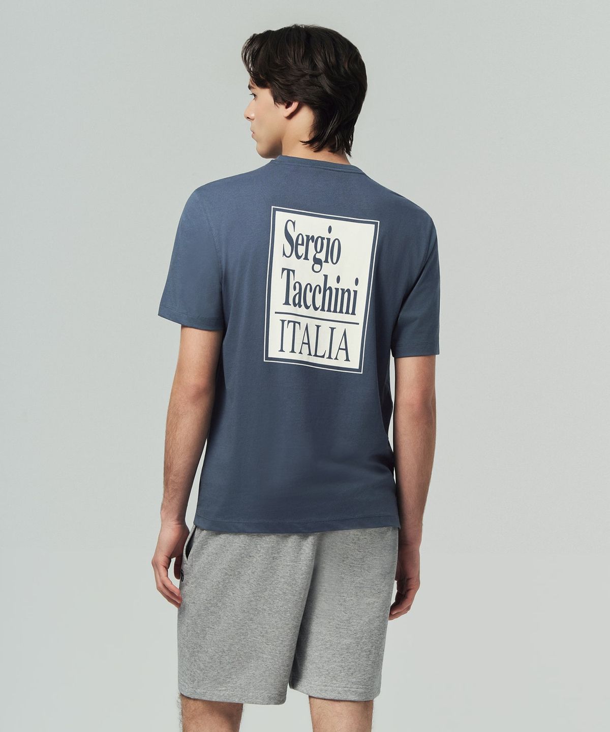 세르지오 타키니(SERGIO TACCHINI) M 백 아트웍 코튼 반팔 티셔츠 (Navy)