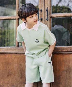 트랙 오픈카라 와플 반팔 셋업_MT