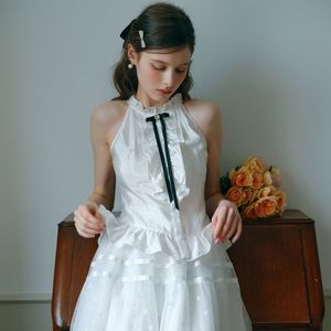 Cest_Ruffle halter neck blouse