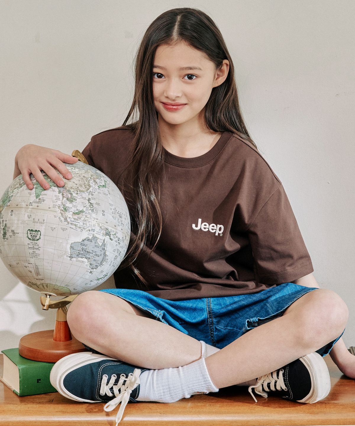 지프키즈(JEEPKIDS) M-Logo 크랙 반팔 티셔츠 (KR5TSU177BR)