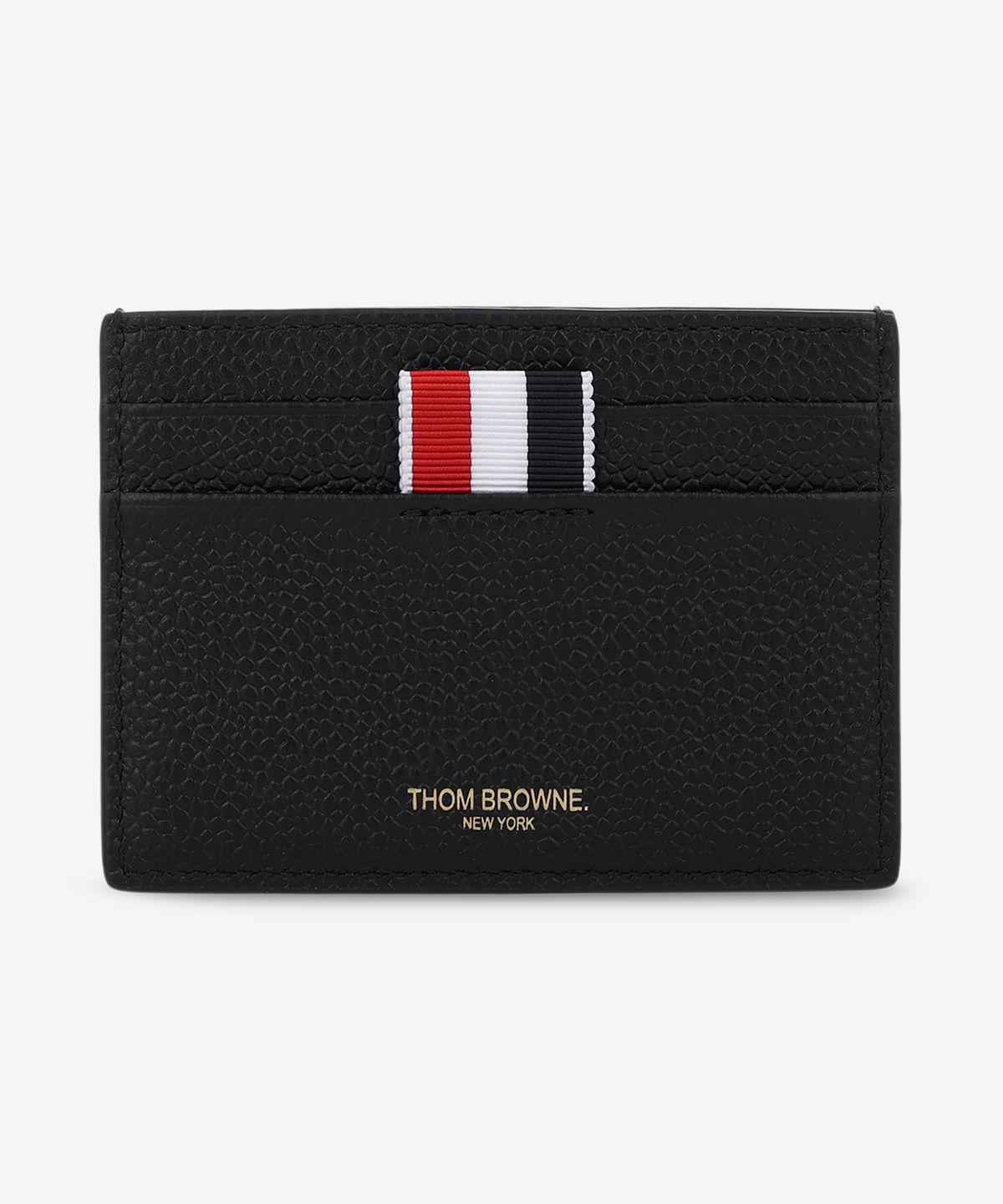 톰 브라운(THOM BROWNE) 호올스 아플리케 인 페블 싱글 카드 홀더 - 블랙 / UAW084A00198001