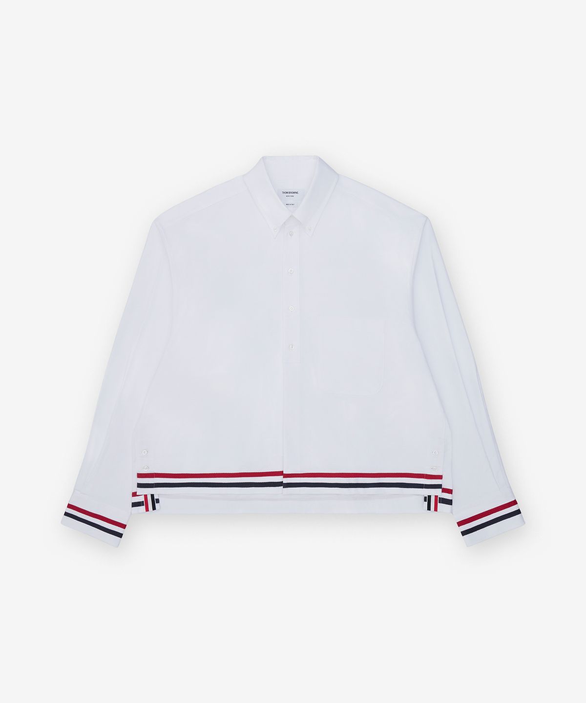 톰 브라운(THOM BROWNE) RWB 럭비 옥스포드 셔츠 - 화이트 / MWL434CF0313100