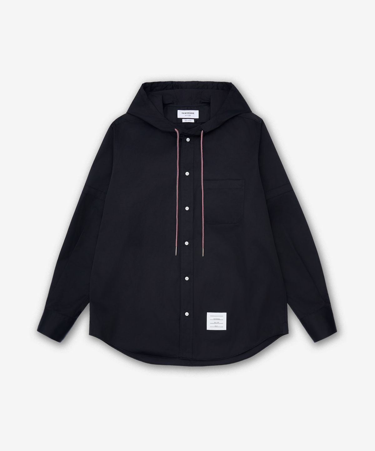 톰 브라운(THOM BROWNE) 후드 나일론 암밴드 점퍼 - 네이비 / MWL432OF1066415