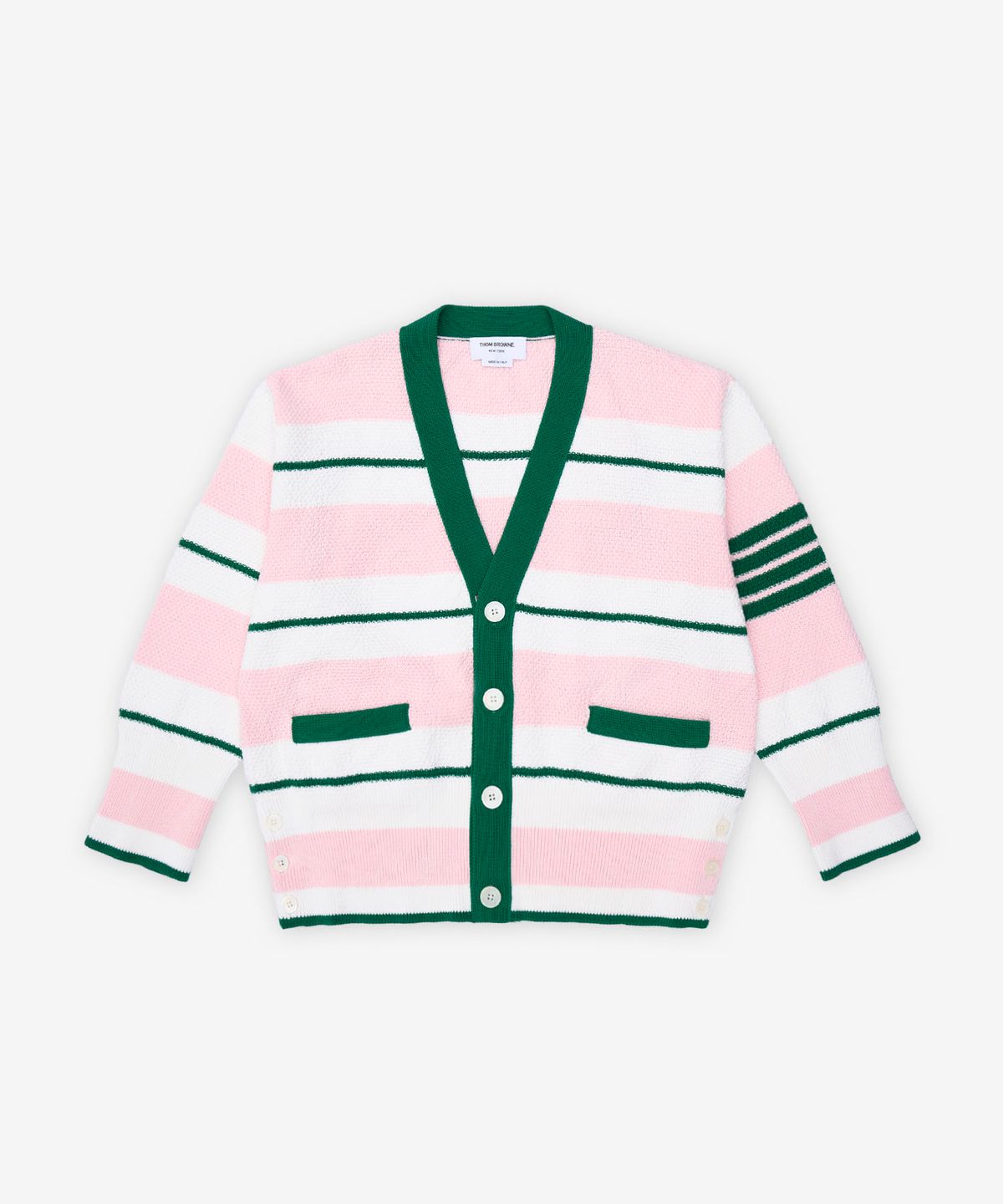 톰 브라운(THOM BROWNE) 시드 스티치 4-바 가디건 - 라이트 핑크 / MKC641AY3016642