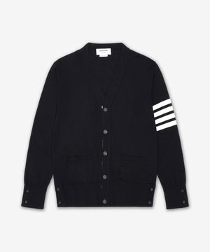 파인 메리노 울 4-바 클래식 가디건 - 블랙 / MKC002AY1014001