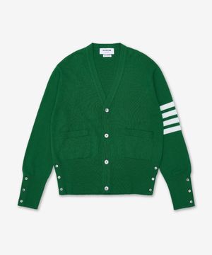 클래식 캐시미어 4-바 브이넥 가디건 - 다크 그린 / MKC001A00011300