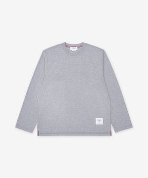 오버사이즈 롱 슬리브 RWB 트림 티셔츠 - 라이트 그레이 / MJS289A00042055