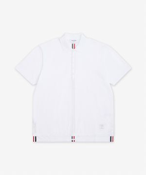 클래식 피케 스트라이프 릴렉스드 반소매 폴로 셔츠 - 화이트 / MJP042A00050100