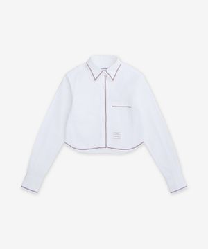 클래식 롱슬리브 크롭 셔츠 - 화이트 / FLL196GF0313100