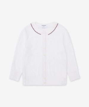 메리노 울 보블 스티치 레이스 트림 가디건 - 화이트 / FKC697AY1051100