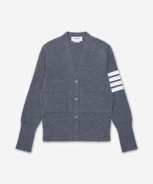 울 4-바 브이넥 가디건 - 미드 그레이 / FKC207A00014035