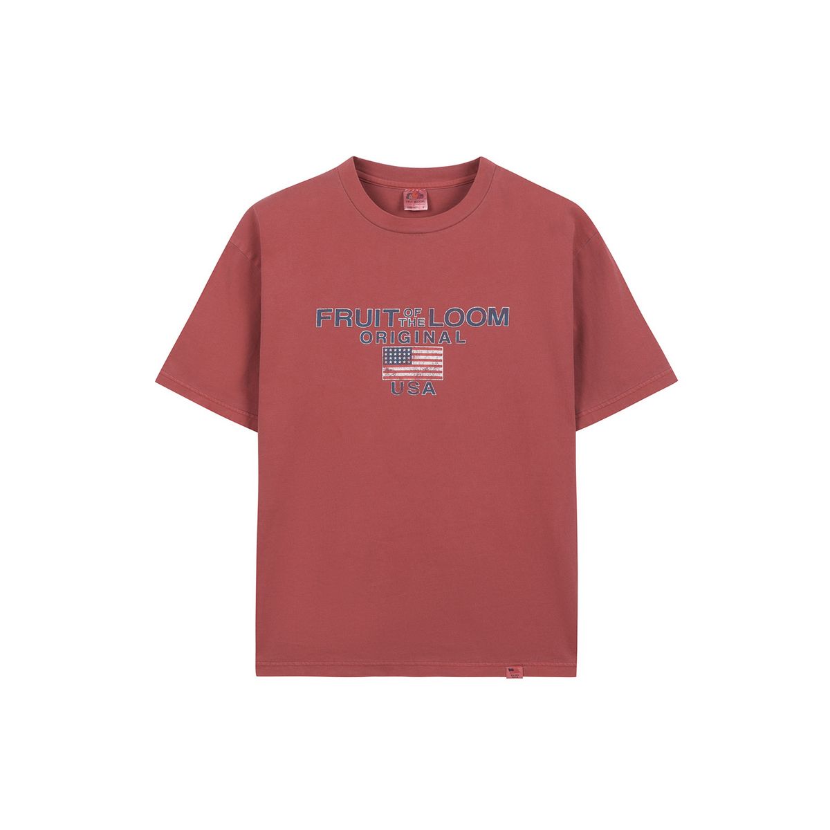 프룻오브더룸(FRUIT OF THE LOOM) 피그먼트 USA 그래픽 티셔츠(RED)